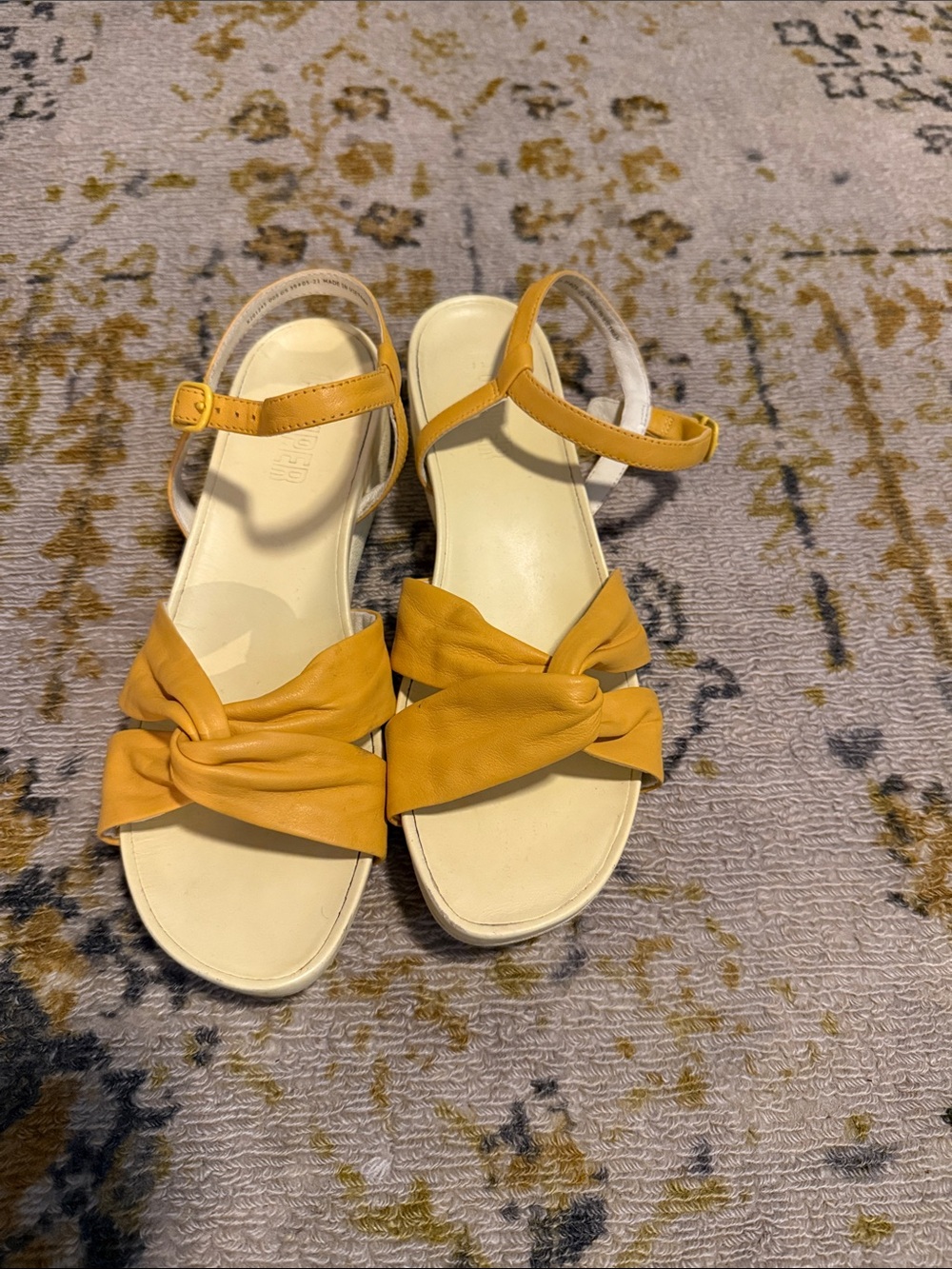 Women's Yellow Knot Front Sandals- Camper